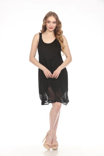 Short Sandwash Strap Dress - Black